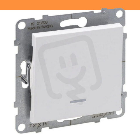 SUNO BÍLÁ SPÍNAČ Č.6 PODSV. LEGRAND 721116RD