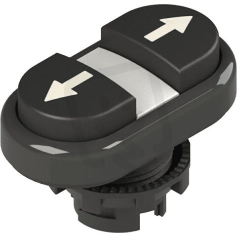 Dvojité tlačítko d22mm, plast, černá, IP67 PIZZATO E21PDBL1AAAB