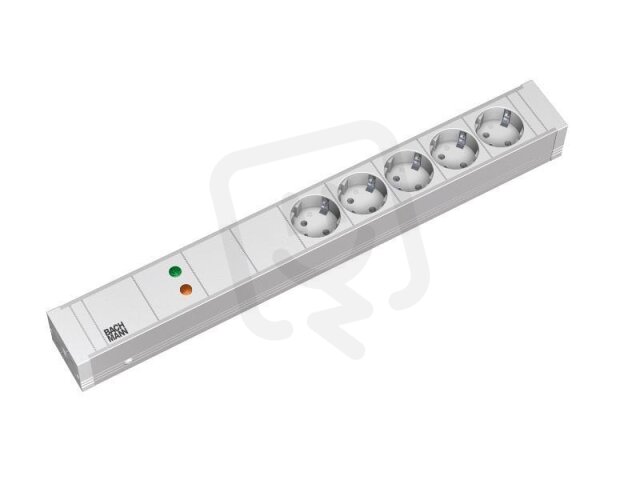 Bachman 333.002 19'' 1,5U 5xCEE7/3 1xOVP power, 2,0m, CEE7/7