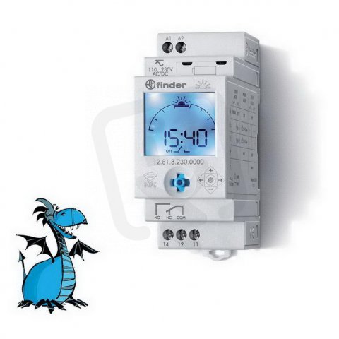 Spínací hodiny, astro, 1P/16A, 230V AC, TP, NFC FINDER 12.81.8.230.0000