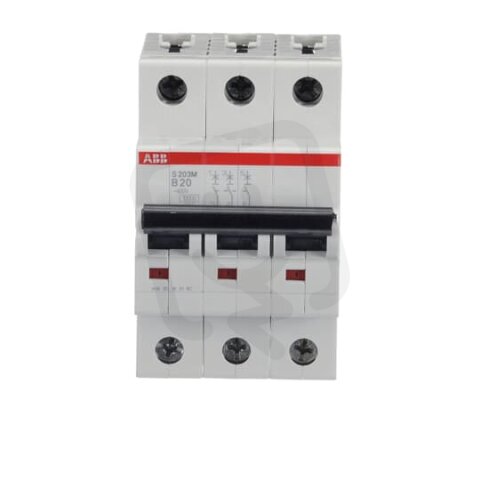 S203M-B20 3 fázový jistič 20 A char. B 10 kA ABB 2CDS273001R0205