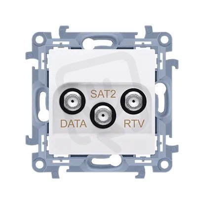 Zásuvka RTV-SAT-DATA koncová, 1x vstup: 5-2400 MHz, bílá CADSATF.01/11