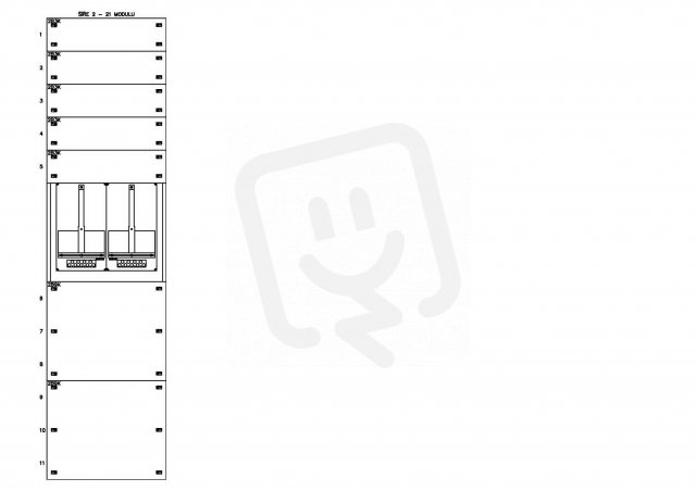 Konstrukce elektroměrová 2-42, 1-řadá, plastové panely SCHRACK CSIL125242