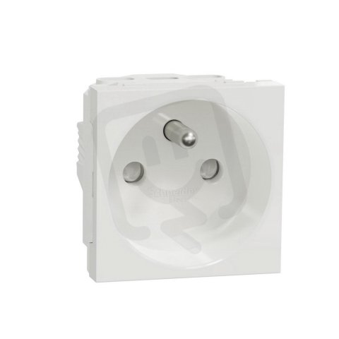 Zásuvka NOVÁ UNICA 250V/16A 2P+E, clonky, šroubová, Bílá SCHNEIDER NU303918E