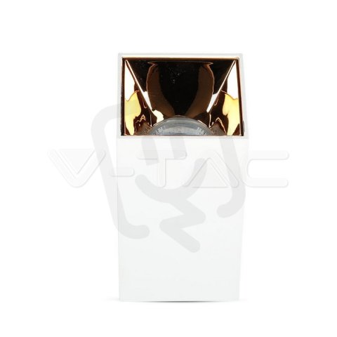 GU 10 Fitting Square White + Rose Gold