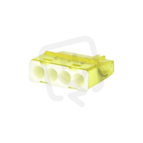 Svorka krabicová miniaturní PC214S bezšroubová 4x 0,2-2,5 mm2, transp/žlutá