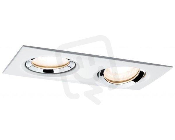 Zápustné svítidlo LED Nova IP65 hranaté 2x7W GU10 bílá/chrom 1ks výklopné 929.02