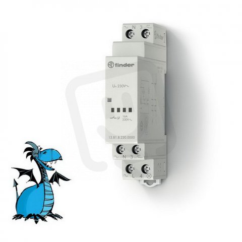 Impulsní elektronický spínač 1Z/16A, 230V AC, DIN-lišta FINDER 13.81.8.230.0000