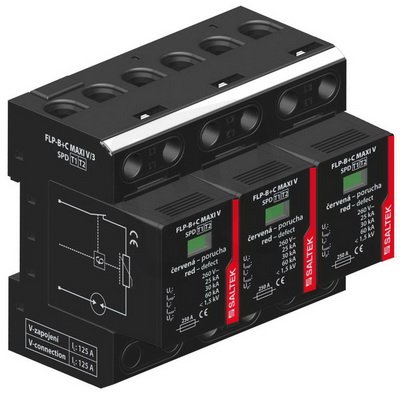 FLP-B+C MAXI V/3 kombinovaný svodič TN-C 75kA (10/350) 180kA(8/20) SALTEK A05093