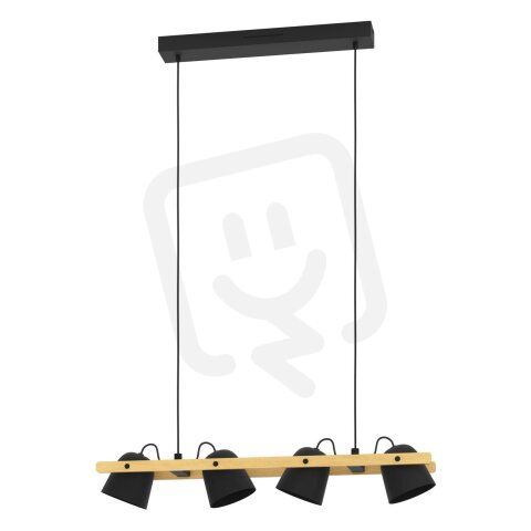Závěsné svítidlo HORNWOOD-Z LED-RGB/CCT černá/dřevo 4X3,7W EGLO 900883