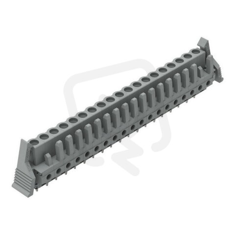 Pružinová svorkovnice THT rovná 5 mm šedá 19pól. WAGO 232-149/039-000