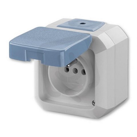 ABB 5518N-C02510 M Zásuvka jednonásobná s ochranným kolíkem, s víčkem, IP54