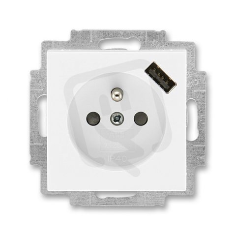 Zásuvka s USB nabíjením 5569H-A02357 03 bílá/bílá Levit ABB