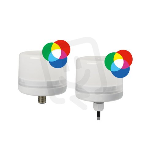 Svítidlo signální E-LITE RGB 24 V, DC, IP66, M12, RGB, světle šedá SIRENA 28325