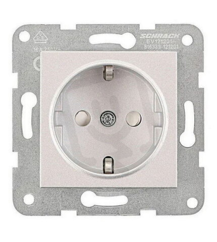 Zásuvka SCHUKO bezpečnostní clonka, šroubové svorky,stříbrná SCHRACK EV121204--