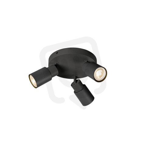 SLV PURI 2.0 Tube, nástěnné a stropní svítidlo, kulaté, 3 x max. 6W GU10, černá
