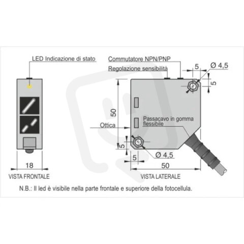 Kvádrový optoelektronický snímač AECO FTQSP-CP LC5
