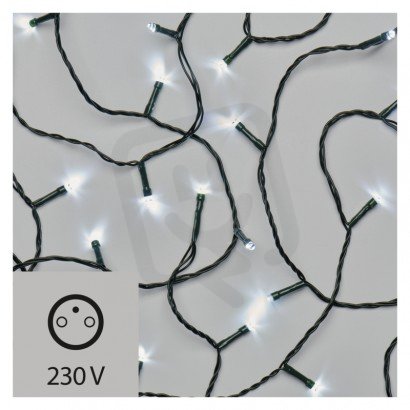 LED vánoční řetěz, 5m, vnitřní použití, studená bílá
