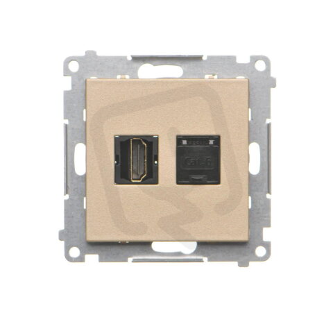 Zásuvka HDMI (v2.1) + datová RJ45 kat. 6