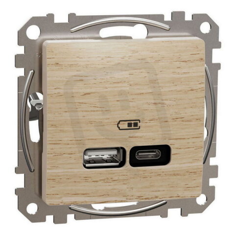 Dvojitá nabíječka USB A+C, 2,4 A, 21 W, Bříza, Sedna Design/Elements SDD180405U