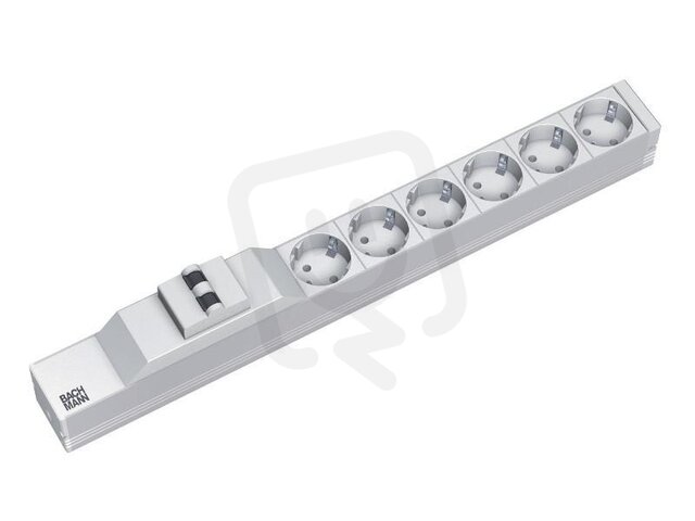 Bachman 333.412 19'' 1U 6xCEE7/3 1xCB power 2,0m CEE7/7