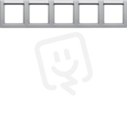 Rámeček 5-násobný s popisovým polem, vodorovný, Q.1, alu sametová lak. 10256014