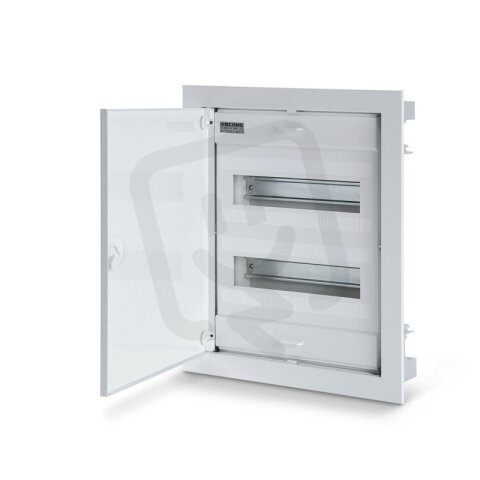 Vestavná rozvodnice s plastovými dvířky FLAT IP40, 24+4 mod, svork. N/PE