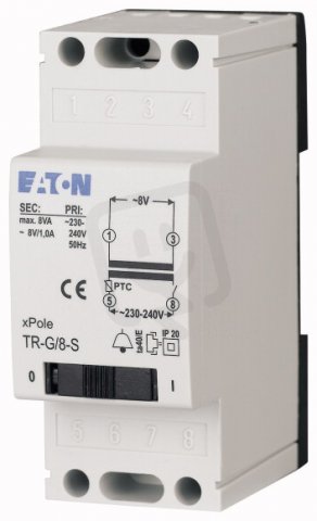 Eaton 272480 Zvonkový transformátor Un2=8V, 8VA TR-G/8