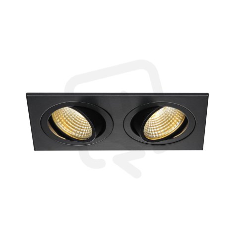 Downlight NEW TRIA 2 DL SQUARE černé matné 2x 6W 38° 2700K vč.ovladače