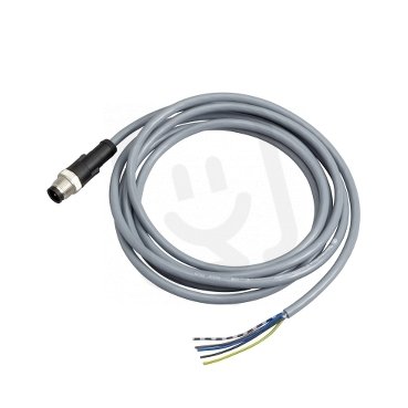 Kabel PVC s konekorem M12, zástrčka, přímý,5 pinů, L=2m XZCPV1564L2