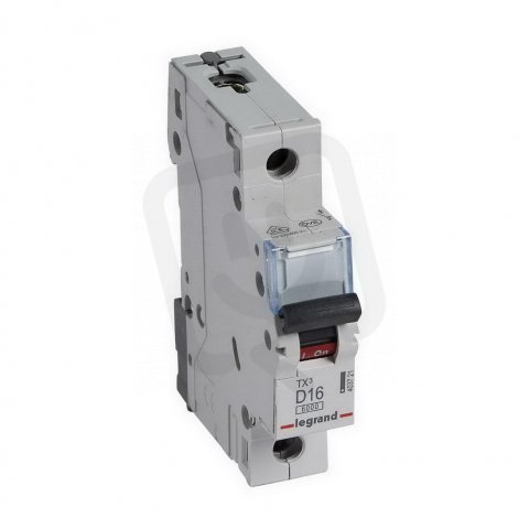 TX3 JISTIČ, 1 PÓLOVÝ, CHAR. D, 16A 6000A LEGRAND 403721
