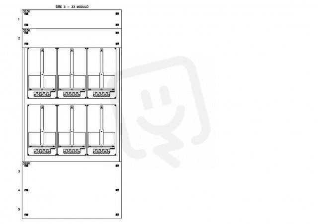 Konstrukce elektroměrová 3-33, 2-řadá, plastové panely SCHRACK CSIL127333