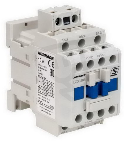 Stykač 3pólový CUBICO Classic, 7,5kW, 18A, 1Z+1R, 230VAC SCHRACK LZDC18B3--