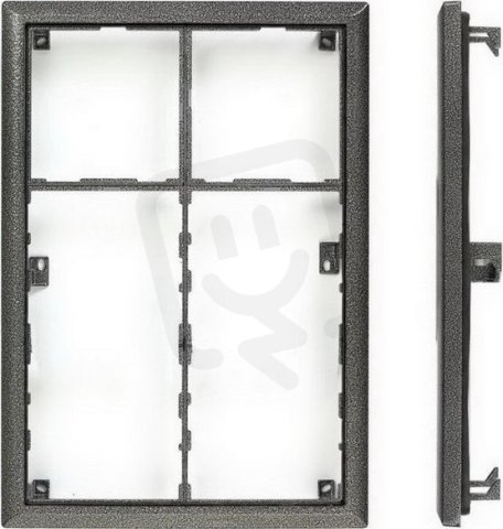 Tesla Stropkov 4FF 127 17.2 Rám KARAT pro 2 moduly a jmenovník (antika stříbrná)