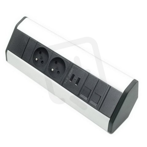 Rohová zásuvková lišta 2x 230V + 2x USB + 2x RJ45 FK TECHNICS 4739388