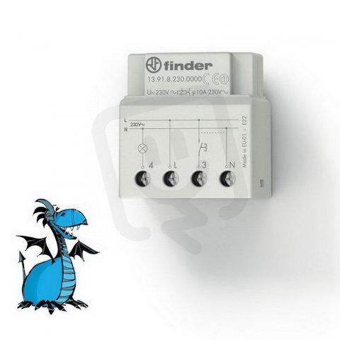 Impulsní elektronický spínač 1Z/10A, 230V AC, krabice FINDER 13.91.8.230.0000