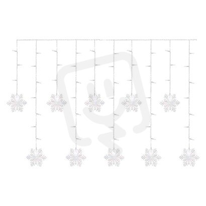 LED vánoční závěs vločky, 135x50 cm, vnitřní, studená bílá EMOS DCGW13