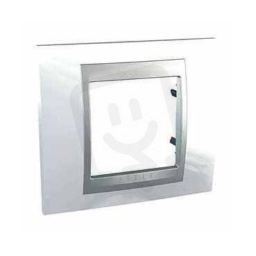Unica Top Krycí rámeček jednonásobný, White/Aluminium SCHNEIDER MGU66.002.092
