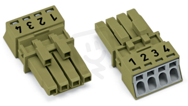 Zdířka 4pól. Kód. B světle zelená WAGO 890-264