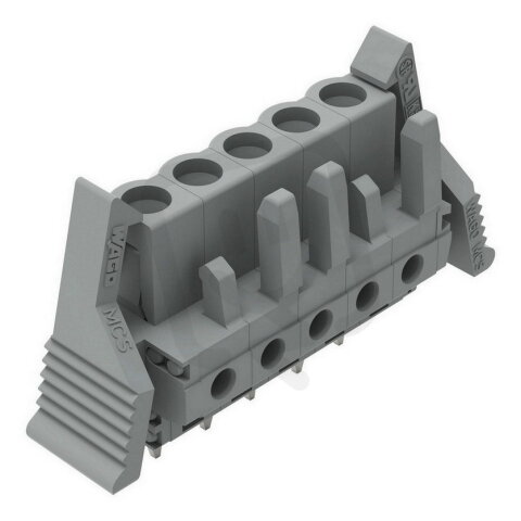 Pružinová svorkovnice THT rovná 5 mm šedá 5pól. WAGO 232-135/039-000