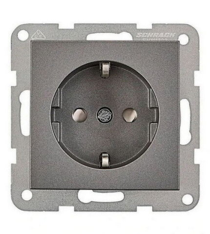 Zásuvka SCHUKO bezpečnostní clonka, antracit SCHRACK EV111303--