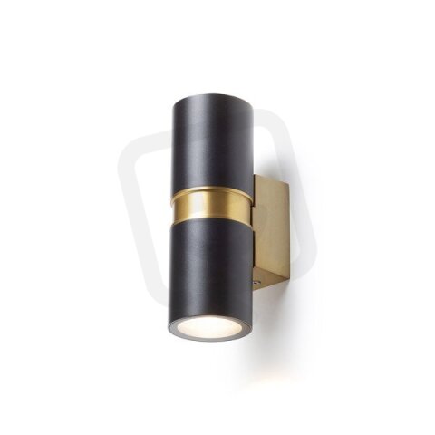 MANO nástěnná černá/česaná mosaz 230V GU10 2x8W IP54 RENDL R14128