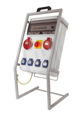 Zásuvková skříň FAMATEL vf62524 IP54 jištěná s chráničem 63/4/003-A na stojanu