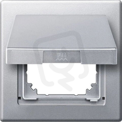 Krycí rámeček IP44, Merten M-Smart, s krytkou, aluminium, lesklý plast 478060