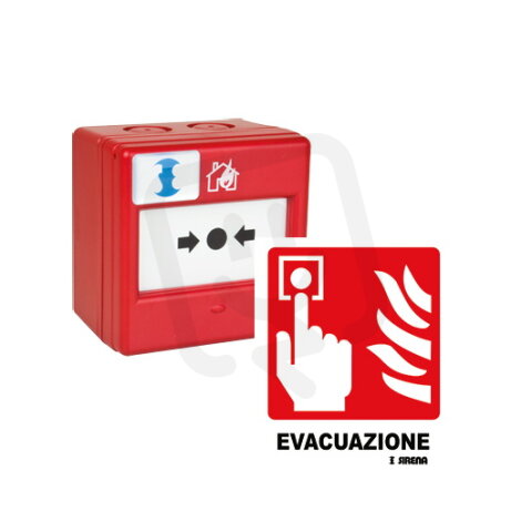 Box s tlačítkem výstražný PULSANTE EVUAZIONE SIRENA 55321