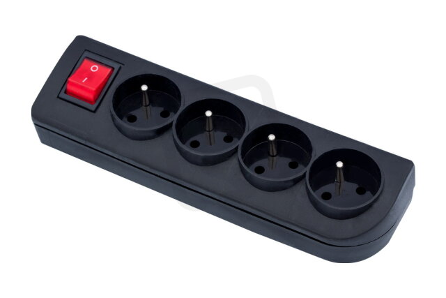 GN-40W-2 Čtyřnásobná s uzemněním a vypínačem černá ELGOTECH 20500130