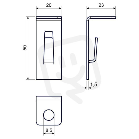 Boční závěs KOPOS INOXDZBZ_IX
