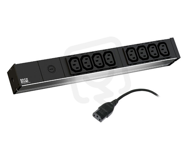 Bachman 333.540 19'' 1U 8xIEC 1xfuse 10A power 2,0m IEC C14