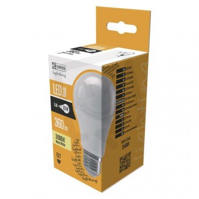 LED žárovka Basic A60 5W(33W) 360lm E27 WW ZL4001 Emos teplá bílá