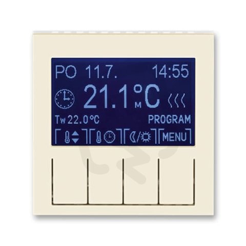 Termostat pokojový programovatelný 3292H-A10301 17 slonová kost/bílá Levit ABB